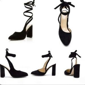 RAYE Ives Tie Wraparound Black Pump Shoes  Size 8 Blogger Favorite